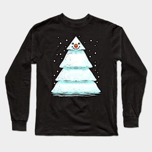 Christmas Tree Shaped Snowman For Christmas Long Sleeve T-Shirt